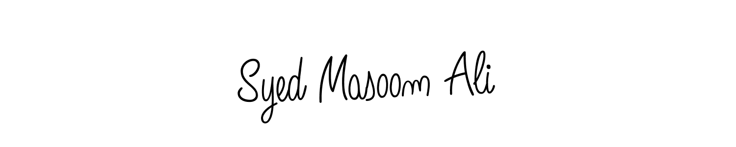 Use a signature maker to create a handwritten signature online. With this signature software, you can design (Angelique-Rose-font-FFP) your own signature for name Syed Masoom Ali. Syed Masoom Ali signature style 5 images and pictures png