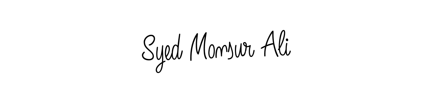 Make a beautiful signature design for name Syed Monsur Ali. With this signature (Angelique-Rose-font-FFP) style, you can create a handwritten signature for free. Syed Monsur Ali signature style 5 images and pictures png