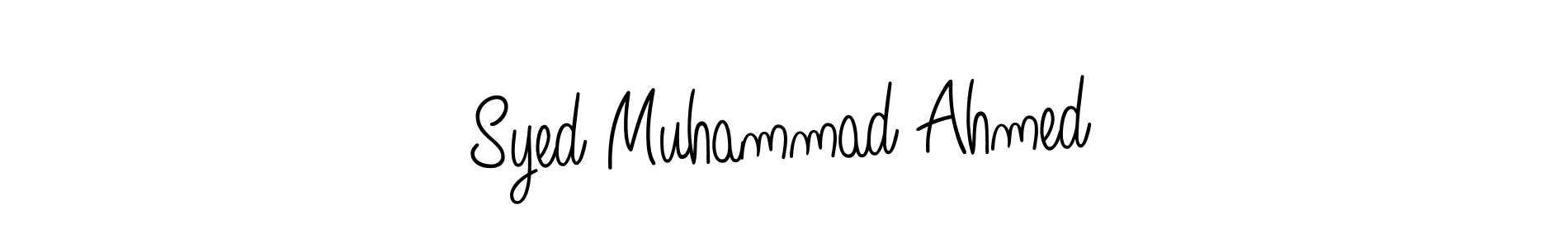 The best way (Angelique-Rose-font-FFP) to make a short signature is to pick only two or three words in your name. The name Syed Muhammad Ahmed include a total of six letters. For converting this name. Syed Muhammad Ahmed signature style 5 images and pictures png