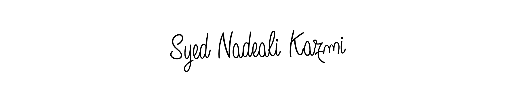 Similarly Angelique-Rose-font-FFP is the best handwritten signature design. Signature creator online .You can use it as an online autograph creator for name Syed Nadeali Kazmi. Syed Nadeali Kazmi signature style 5 images and pictures png