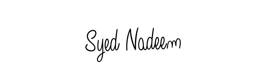 Use a signature maker to create a handwritten signature online. With this signature software, you can design (Angelique-Rose-font-FFP) your own signature for name Syed Nadeem. Syed Nadeem signature style 5 images and pictures png