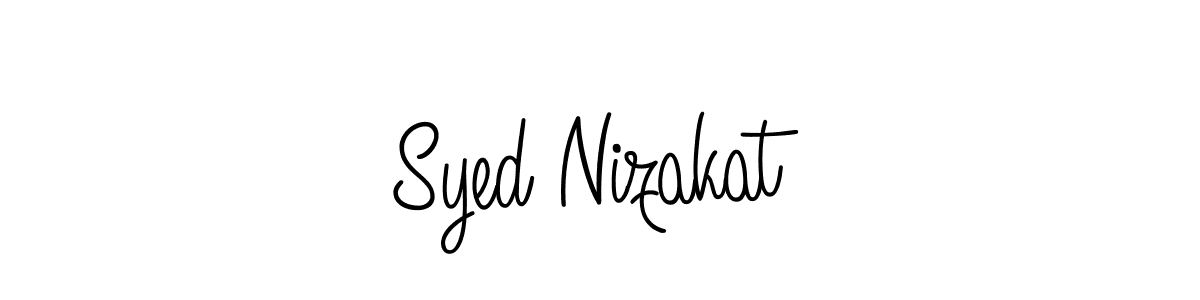 The best way (Angelique-Rose-font-FFP) to make a short signature is to pick only two or three words in your name. The name Syed Nizakat include a total of six letters. For converting this name. Syed Nizakat signature style 5 images and pictures png