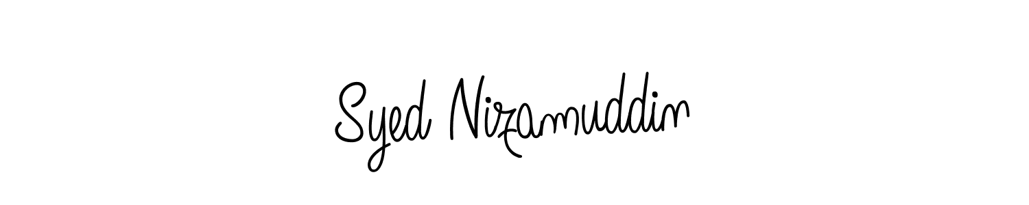 Use a signature maker to create a handwritten signature online. With this signature software, you can design (Angelique-Rose-font-FFP) your own signature for name Syed Nizamuddin. Syed Nizamuddin signature style 5 images and pictures png