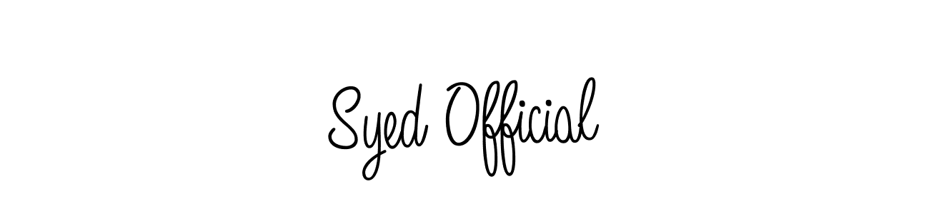 Use a signature maker to create a handwritten signature online. With this signature software, you can design (Angelique-Rose-font-FFP) your own signature for name Syed Official. Syed Official signature style 5 images and pictures png