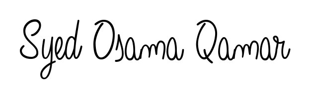 The Angelique-Rose-font-FFP font transforms the name Syed Osama Qamar into an executive sign with sharp precision and distinguished character. Syed Osama Qamar signature style 5 images and pictures png