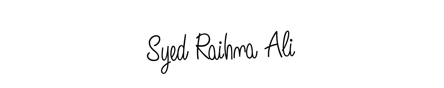 Use a signature maker to create a handwritten signature online. With this signature software, you can design (Angelique-Rose-font-FFP) your own signature for name Syed Raihna Ali. Syed Raihna Ali signature style 5 images and pictures png