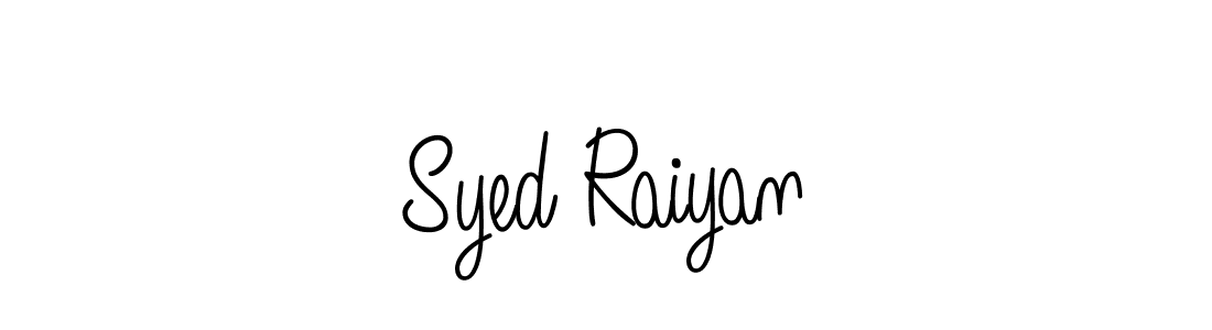 Use a signature maker to create a handwritten signature online. With this signature software, you can design (Angelique-Rose-font-FFP) your own signature for name Syed Raiyan. Syed Raiyan signature style 5 images and pictures png