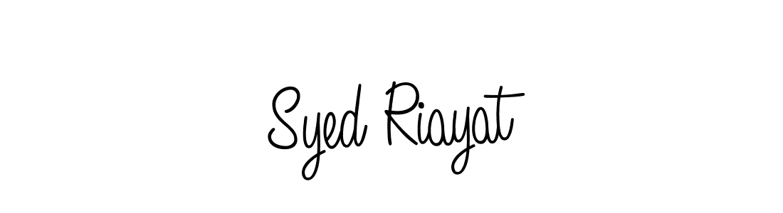 How to make Syed Riayat name signature. Use Angelique-Rose-font-FFP style for creating short signs online. This is the latest handwritten sign. Syed Riayat signature style 5 images and pictures png