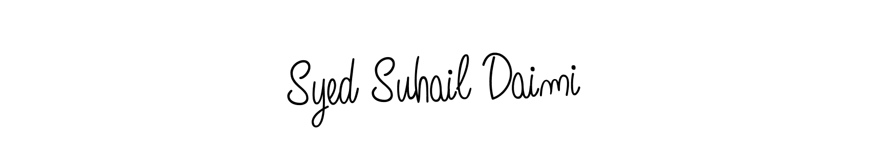 You should practise on your own different ways (Angelique-Rose-font-FFP) to write your name (Syed Suhail Daimi) in signature. don't let someone else do it for you. Syed Suhail Daimi signature style 5 images and pictures png