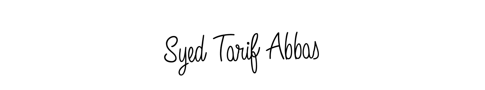 The best way (Angelique-Rose-font-FFP) to make a short signature is to pick only two or three words in your name. The name Syed Tarif Abbas include a total of six letters. For converting this name. Syed Tarif Abbas signature style 5 images and pictures png