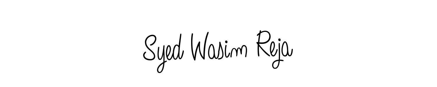 The best way (Angelique-Rose-font-FFP) to make a short signature is to pick only two or three words in your name. The name Syed Wasim Reja include a total of six letters. For converting this name. Syed Wasim Reja signature style 5 images and pictures png