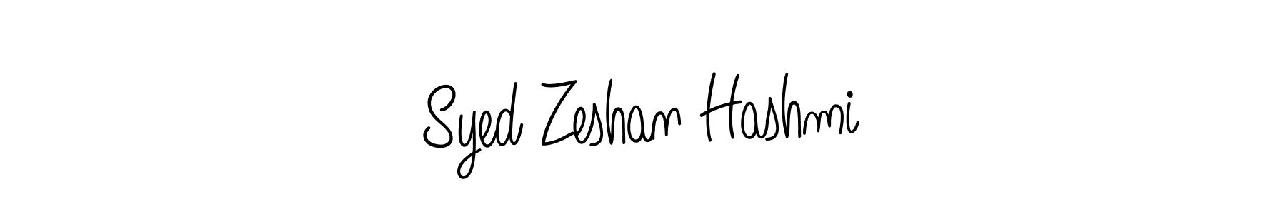 You should practise on your own different ways (Angelique-Rose-font-FFP) to write your name (Syed Zeshan Hashmi) in signature. don't let someone else do it for you. Syed Zeshan Hashmi signature style 5 images and pictures png