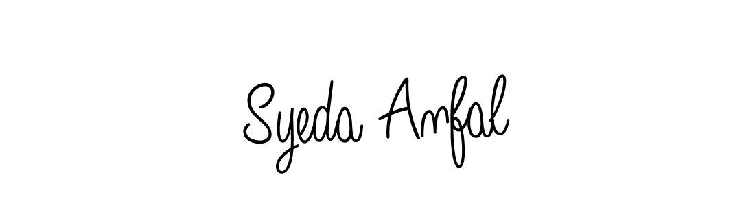 You should practise on your own different ways (Angelique-Rose-font-FFP) to write your name (Syeda Anfal) in signature. don't let someone else do it for you. Syeda Anfal signature style 5 images and pictures png