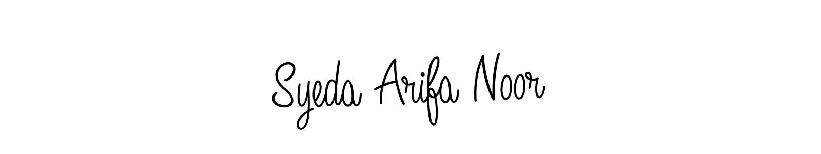 Make a beautiful signature design for name Syeda Arifa Noor. With this signature (Angelique-Rose-font-FFP) style, you can create a handwritten signature for free. Syeda Arifa Noor signature style 5 images and pictures png