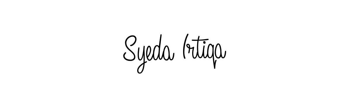The best way (Angelique-Rose-font-FFP) to make a short signature is to pick only two or three words in your name. The name Syeda Irtiqa include a total of six letters. For converting this name. Syeda Irtiqa signature style 5 images and pictures png