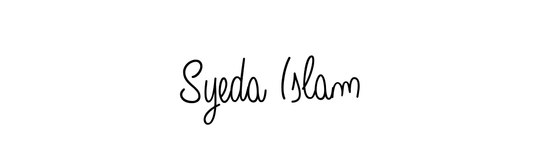 Make a beautiful signature design for name Syeda Islam. With this signature (Angelique-Rose-font-FFP) style, you can create a handwritten signature for free. Syeda Islam signature style 5 images and pictures png