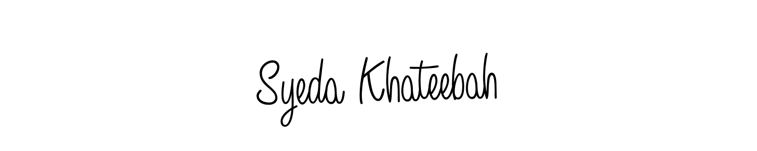 The best way (Angelique-Rose-font-FFP) to make a short signature is to pick only two or three words in your name. The name Syeda Khateebah include a total of six letters. For converting this name. Syeda Khateebah signature style 5 images and pictures png