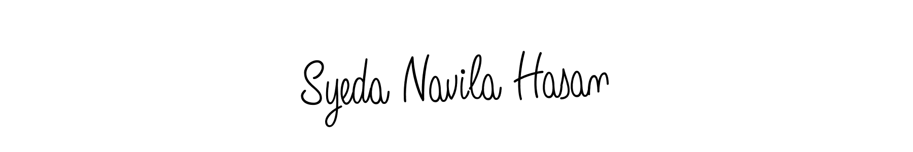 The best way (Angelique-Rose-font-FFP) to make a short signature is to pick only two or three words in your name. The name Syeda Navila Hasan include a total of six letters. For converting this name. Syeda Navila Hasan signature style 5 images and pictures png