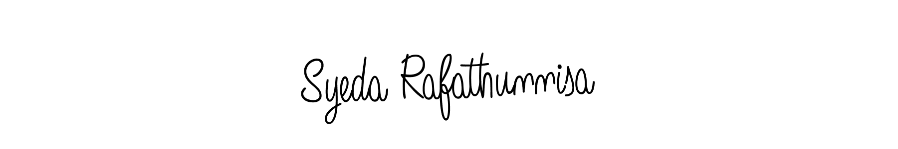 Make a beautiful signature design for name Syeda Rafathunnisa. With this signature (Angelique-Rose-font-FFP) style, you can create a handwritten signature for free. Syeda Rafathunnisa signature style 5 images and pictures png