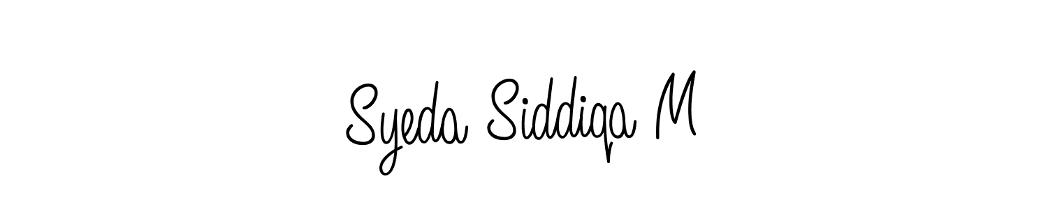 Make a beautiful signature design for name Syeda Siddiqa M. With this signature (Angelique-Rose-font-FFP) style, you can create a handwritten signature for free. Syeda Siddiqa M signature style 5 images and pictures png