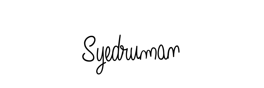How to make Syedruman name signature. Use Angelique-Rose-font-FFP style for creating short signs online. This is the latest handwritten sign. Syedruman signature style 5 images and pictures png