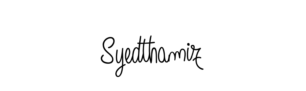 How to make Syedthamiz name signature. Use Angelique-Rose-font-FFP style for creating short signs online. This is the latest handwritten sign. Syedthamiz signature style 5 images and pictures png