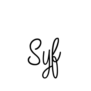 Make a beautiful signature design for name Syf. With this signature (Angelique-Rose-font-FFP) style, you can create a handwritten signature for free. Syf signature style 5 images and pictures png