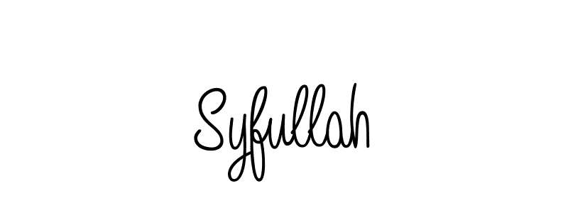 Use a signature maker to create a handwritten signature online. With this signature software, you can design (Angelique-Rose-font-FFP) your own signature for name Syfullah. Syfullah signature style 5 images and pictures png