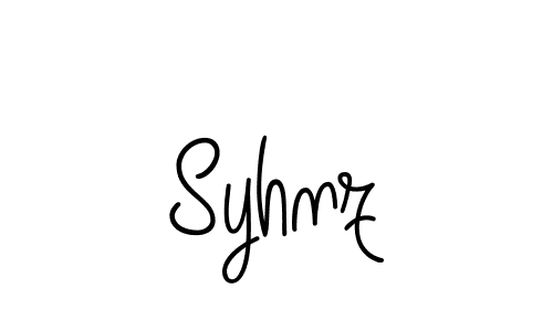 How to make Syhnz name signature. Use Angelique-Rose-font-FFP style for creating short signs online. This is the latest handwritten sign. Syhnz signature style 5 images and pictures png