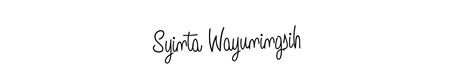 Syinta Wayuningsih stylish signature style. Best Handwritten Sign (Angelique-Rose-font-FFP) for my name. Handwritten Signature Collection Ideas for my name Syinta Wayuningsih. Syinta Wayuningsih signature style 5 images and pictures png
