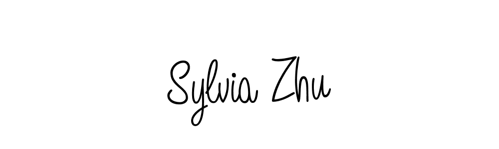 You should practise on your own different ways (Angelique-Rose-font-FFP) to write your name (Sylvia Zhu) in signature. don't let someone else do it for you. Sylvia Zhu signature style 5 images and pictures png
