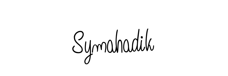 The best way (Angelique-Rose-font-FFP) to make a short signature is to pick only two or three words in your name. The name Symahadik include a total of six letters. For converting this name. Symahadik signature style 5 images and pictures png