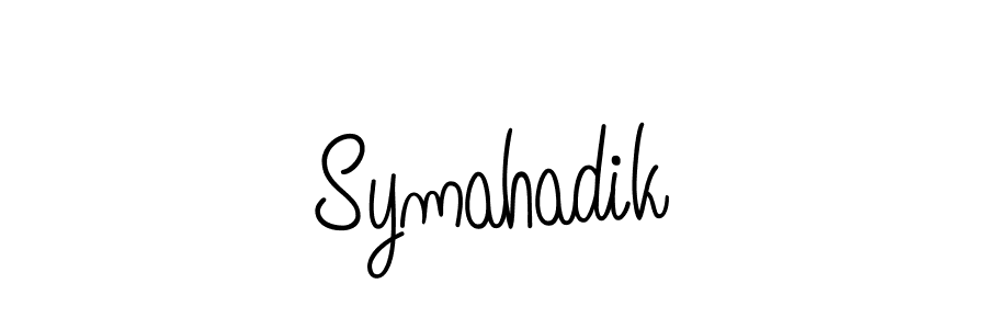 You should practise on your own different ways (Angelique-Rose-font-FFP) to write your name (Symahadik) in signature. don't let someone else do it for you. Symahadik signature style 5 images and pictures png