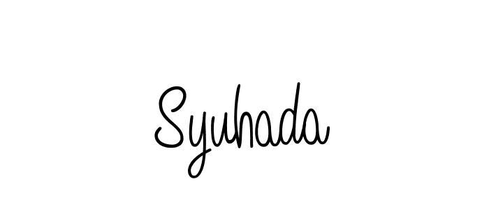 How to make Syuhada name signature. Use Angelique-Rose-font-FFP style for creating short signs online. This is the latest handwritten sign. Syuhada signature style 5 images and pictures png