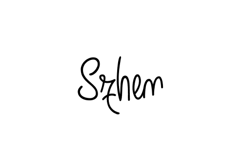 Use a signature maker to create a handwritten signature online. With this signature software, you can design (Angelique-Rose-font-FFP) your own signature for name Szhen. Szhen signature style 5 images and pictures png