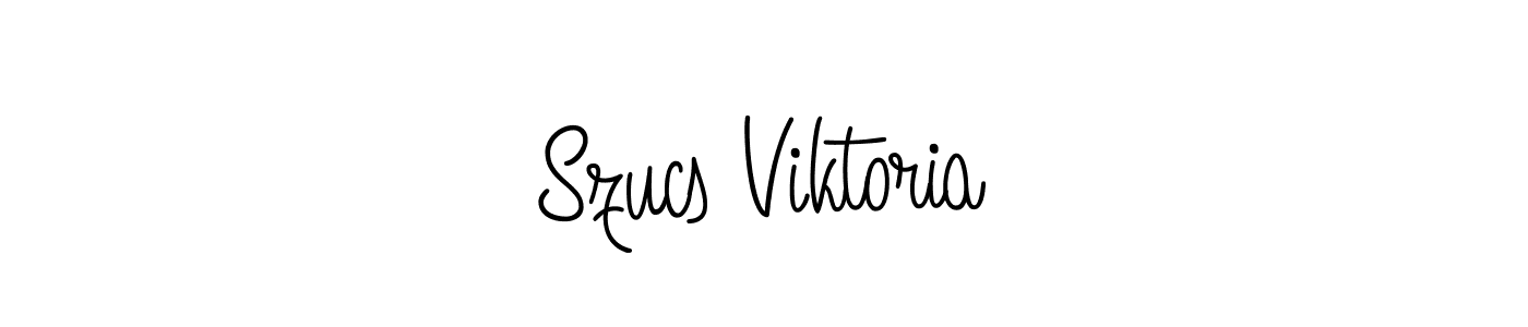 if you are searching for the best signature style for your name Szucs Viktoria. so please give up your signature search. here we have designed multiple signature styles  using Angelique-Rose-font-FFP. Szucs Viktoria signature style 5 images and pictures png