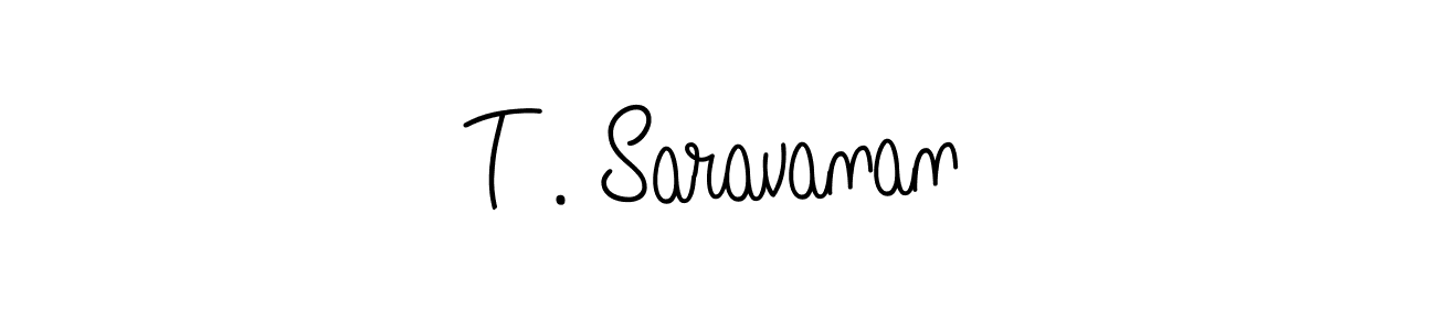 How to make T . Saravanan name signature. Use Angelique-Rose-font-FFP style for creating short signs online. This is the latest handwritten sign. T . Saravanan signature style 5 images and pictures png