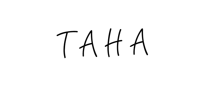 Create a beautiful signature design for name T A H A. With this signature (Angelique-Rose-font-FFP) fonts, you can make a handwritten signature for free. T A H A signature style 5 images and pictures png
