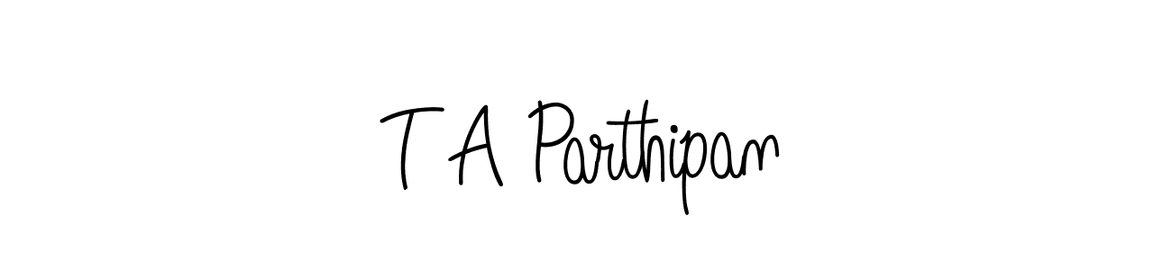 The best way (Angelique-Rose-font-FFP) to make a short signature is to pick only two or three words in your name. The name T A Parthipan include a total of six letters. For converting this name. T A Parthipan signature style 5 images and pictures png