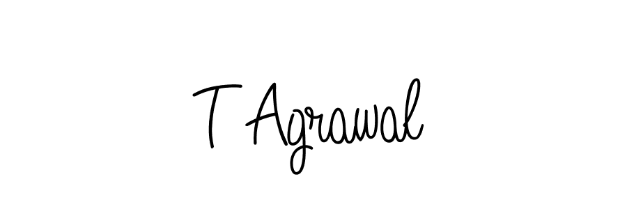 You should practise on your own different ways (Angelique-Rose-font-FFP) to write your name (T Agrawal) in signature. don't let someone else do it for you. T Agrawal signature style 5 images and pictures png