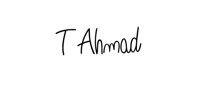 You should practise on your own different ways (Angelique-Rose-font-FFP) to write your name (T Ahmad) in signature. don't let someone else do it for you. T Ahmad signature style 5 images and pictures png