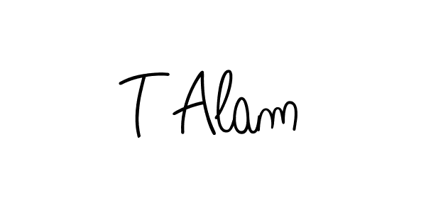 How to make T Alam name signature. Use Angelique-Rose-font-FFP style for creating short signs online. This is the latest handwritten sign. T Alam signature style 5 images and pictures png