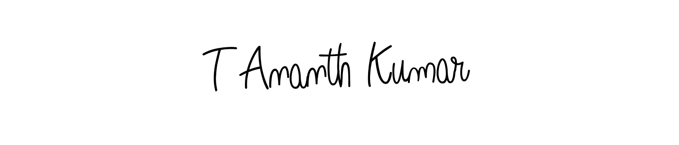 Design your own signature with our free online signature maker. With this signature software, you can create a handwritten (Angelique-Rose-font-FFP) signature for name T Ananth Kumar. T Ananth Kumar signature style 5 images and pictures png