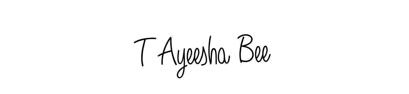 Create a beautiful signature design for name T Ayeesha Bee. With this signature (Angelique-Rose-font-FFP) fonts, you can make a handwritten signature for free. T Ayeesha Bee signature style 5 images and pictures png