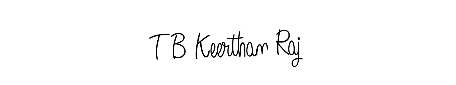 Make a beautiful signature design for name T B Keerthan Raj. With this signature (Angelique-Rose-font-FFP) style, you can create a handwritten signature for free. T B Keerthan Raj signature style 5 images and pictures png
