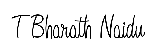 Check out images of Autograph of T Bharath Naidu name. Actor T Bharath Naidu Signature Style. Angelique-Rose-font-FFP is a professional sign style online. T Bharath Naidu signature style 5 images and pictures png