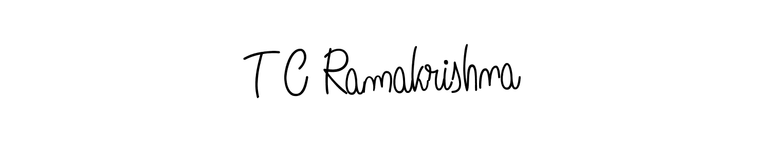 The best way (Angelique-Rose-font-FFP) to make a short signature is to pick only two or three words in your name. The name T C Ramakrishna include a total of six letters. For converting this name. T C Ramakrishna signature style 5 images and pictures png