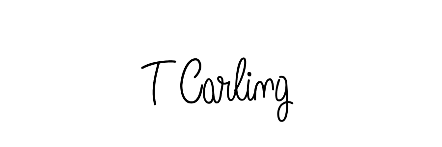 Use a signature maker to create a handwritten signature online. With this signature software, you can design (Angelique-Rose-font-FFP) your own signature for name T Carling. T Carling signature style 5 images and pictures png