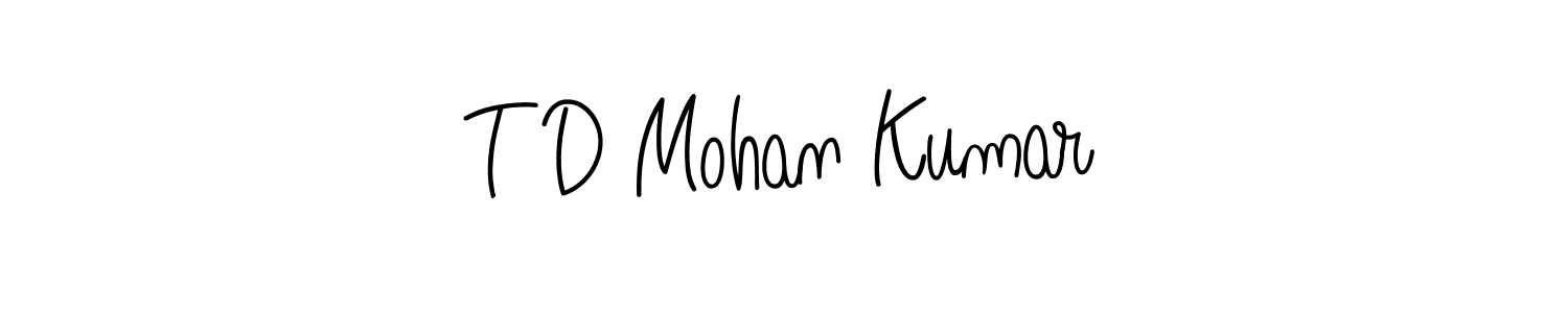 Also we have T D Mohan Kumar name is the best signature style. Create professional handwritten signature collection using Angelique-Rose-font-FFP autograph style. T D Mohan Kumar signature style 5 images and pictures png