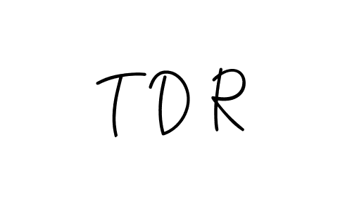 The best way (Angelique-Rose-font-FFP) to make a short signature is to pick only two or three words in your name. The name T D R include a total of six letters. For converting this name. T D R signature style 5 images and pictures png